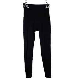 AYBL‎ Women's Black Athletic High Waisted Workout Leggings with Pockets